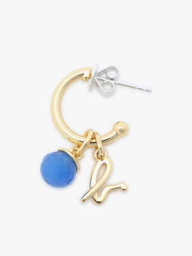FEMME ウィメンズ ストーンピアス ”Dark Blue Chalcedony” ライトブルー