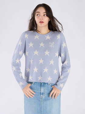 To b. by agnès b. スタージャガードプルオーバー ブルー