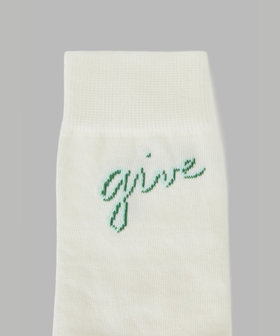 FEMME ウィメンズ メッセージ ソックス "Give love" ターコイズブルー