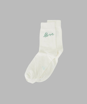 FEMME ウィメンズ メッセージ ソックス "Give love" ターコイズブルー