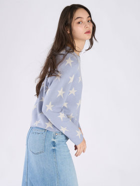 To b. by agnès b. スタージャガードプルオーバー ブルー