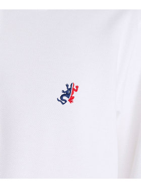 HOMME メンズ メンズ アイコニック 刺繍 コットン 半袖 ポロシャツ "Lezard" ホワイト