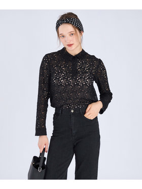 To b. by agnès b. 【Outlet】ラッセルレースポロ ブラック