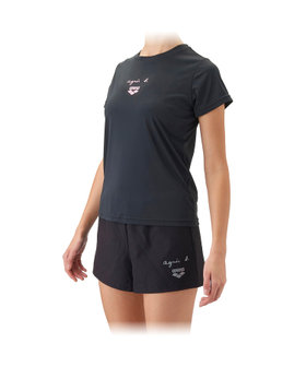 FEMME ウィメンズ agnes b. x arena Tシャツ ブラック