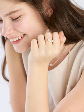 To b. by agnès b. 淡水パール リング ゴールド