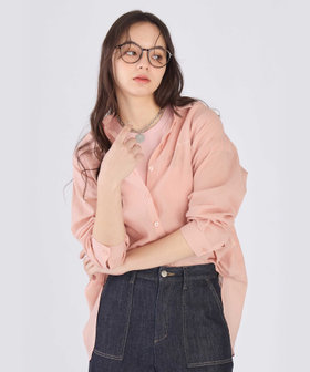 To b. by agnès b. コットン ロングスリーブ ボーイズシャツ ピンク