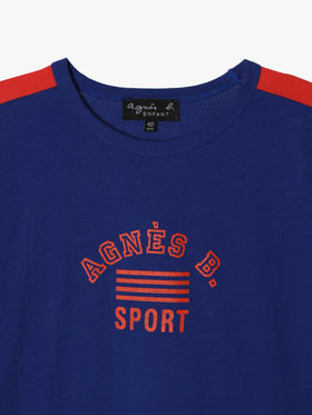 ENFANT ユニセックス キッズ ロゴ プリント コットン 半袖 Tシャツ ネイビー