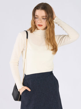 To b. by agnès b. シャーリング ジャージー タートル プルオーバー ホワイト