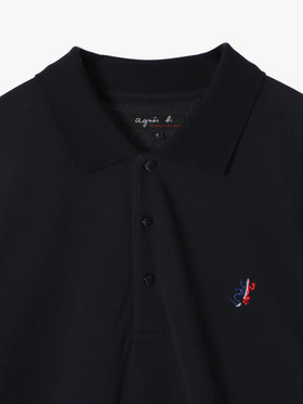 HOMME メンズ メンズ アイコニック 刺繍 コットン 半袖 ポロシャツ "Lezard" ブルー系その他