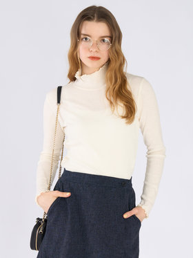 To b. by agnès b. シャーリング ジャージー タートル プルオーバー ホワイト