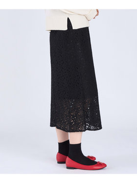 To b. by agnès b. 【Outlet】ラッセルレース ロングスカート ブラック