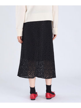To b. by agnès b. 【Outlet】ラッセルレース ロングスカート ブラック
