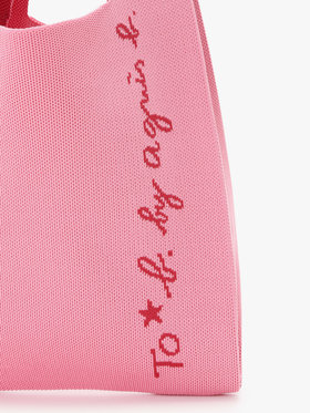 To b. by agnès b. ニット ロゴ トートバッグ ピンク