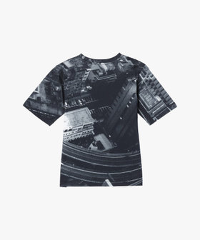 ENFANT ユニセックス キッズ フォトプリント コットン 5分袖 Tシャツ マルチ