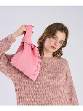 To b. by agnès b. ニット ロゴ トートバッグ ピンク