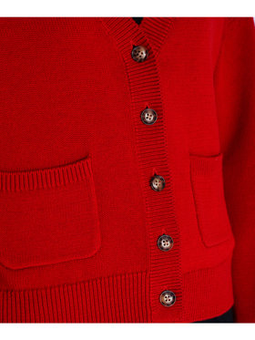 To b. by agnès b. 【Outlet】コットン Vネック ニット カーディガン ボルドー