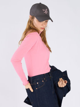 To b. by agnès b. シャーリング ジャージー タートル プルオーバー ピンク