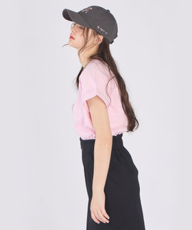 To b. by agnès b. ロゴ プリント コットン マカロン Tシャツ ピンク