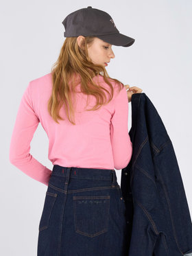 To b. by agnès b. シャーリング ジャージー タートル プルオーバー ピンク