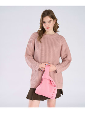 To b. by agnès b. ニット ロゴ トートバッグ ピンク