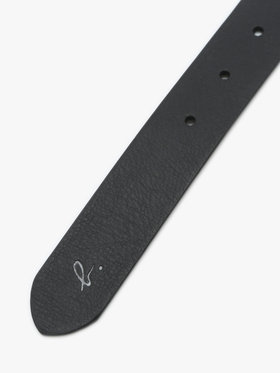 HOMME メンズ メンズ ”b.”ロゴ レザー ベルト ”Yann” ブラック