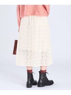 To b. by agnès b. 【Outlet】ラッセルレース ロングスカート アイボリー