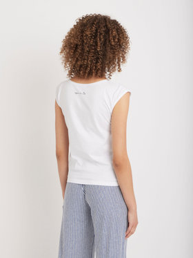 FEMME ウィメンズ コットン プリント ノースリーブ アーティストTシャツ ”Castelbajac” ホワイト