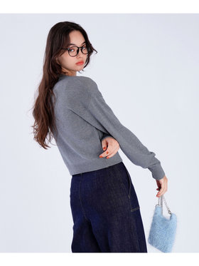 To b. by agnès b. 【Outlet】コットン Vネック ニット カーディガン グレー