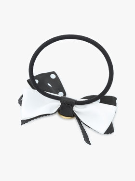 ENFANT ガールズ キッズ ”b.” ロゴ サテン ヘアゴム ブラック