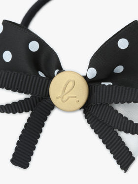 ENFANT ガールズ キッズ ”b.” ロゴ サテン ヘアゴム ブラック
