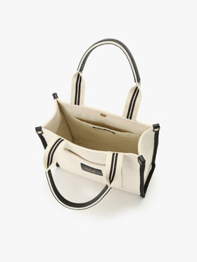 To b. by agnès b. ロゴ レザーネーム ミニ トートバッグ ホワイト