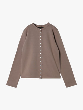 FEMME ウィメンズ オーガニックコットン メルトン 長袖 カーディガンプレッション ”Capuche” ベージュ