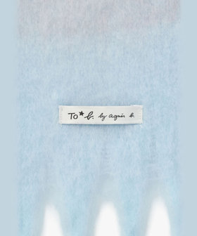To b. by agnès b. WEBスペシャル ブロックチェック マフラー ライトブルー