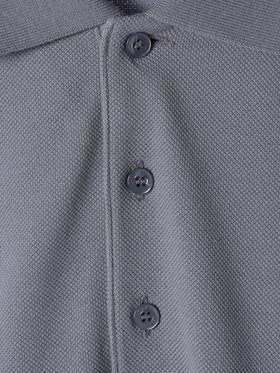 HOMME メンズ メンズ アイコニック 刺繍 コットン 半袖 ポロシャツ "Lezard" グレー