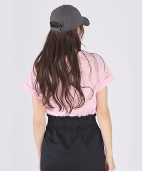 To b. by agnès b. ロゴ プリント コットン マカロン Tシャツ ピンク