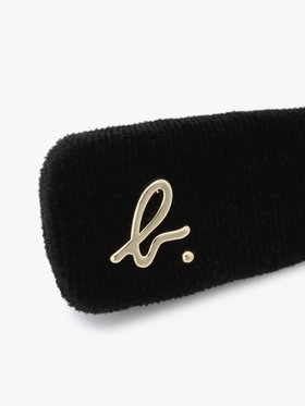 ENFANT ガールズ キッズ ”b.” ロゴ ベロア ヘアピン ブラック