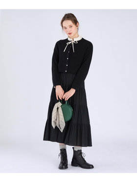 To b. by agnès b. 【Outlet】ウール フラワーボタン カーディガン ブラック