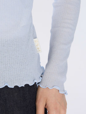 To b. by agnès b. シャーリング ジャージー タートル プルオーバー ライトブルー