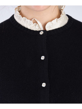 To b. by agnès b. 【Outlet】ウール フラワーボタン カーディガン ブラック