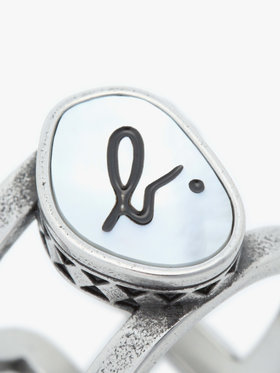 HOMME メンズ メンズ ”b.”ロゴ リング ”Adriel” シルバー