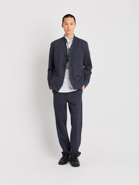 HOMME メンズ メンズ ストライプ ハイネック ジャケット ”Francois” ブルー系その他