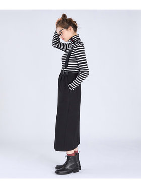 To b. by agnès b. 【Outlet】ウール調 サスペンダースカート ブラック