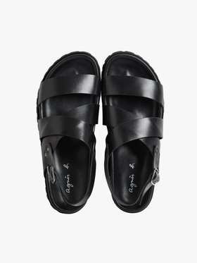 HOMME メンズ 【Outlet】CU01 SANDALE レザーサンダル ブラック