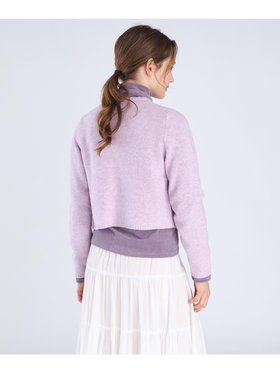 To b. by agnès b. 【Outlet】ウール フラワーボタン カーディガン パープル