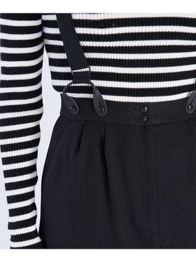 To b. by agnès b. 【Outlet】ウール調 サスペンダースカート ブラック