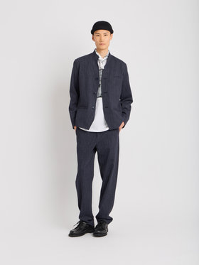 HOMME メンズ メンズ ストライプ ハイネック ジャケット ”Francois” ブルー系その他