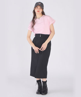 To b. by agnès b. ロゴ プリント コットン マカロン Tシャツ ピンク