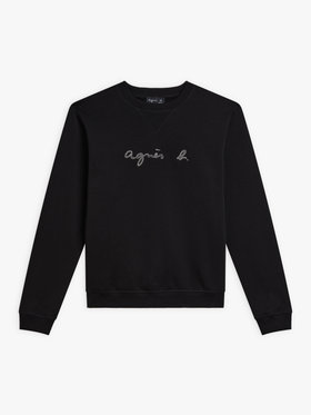 FEMME ウィメンズ ロゴ刺繍 コットン 長袖 スウェット ”Cup” ブラック