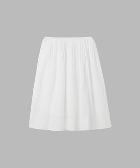 FEMME ウィメンズ 刺繍 コットン ロング スカート ホワイト