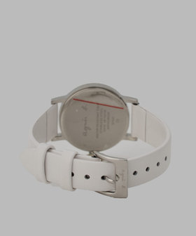 FEMME ウィメンズ ホワイト レザー ラウンド ウォッチ "Marcello" ホワイト